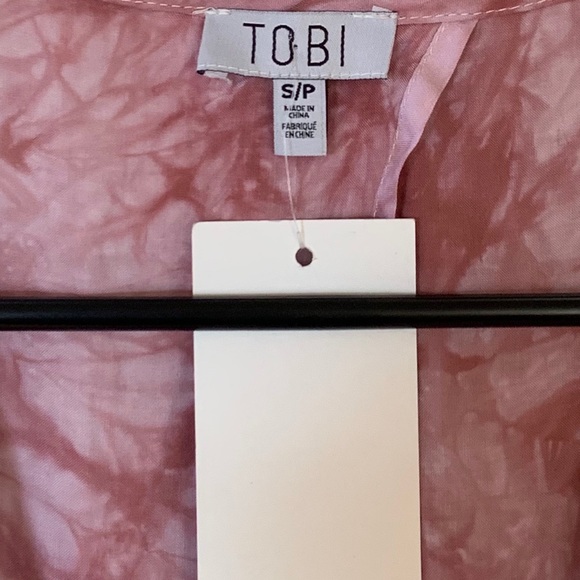 TOBI Mauve Tie Dye Open Back Deep V Romper S - Picture 7 of 8